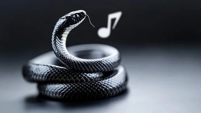 Snake with musical note.