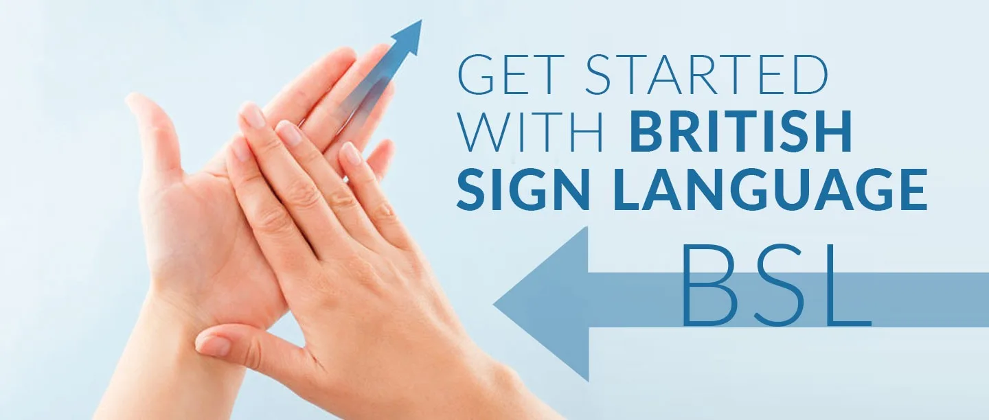 Hands signing with text