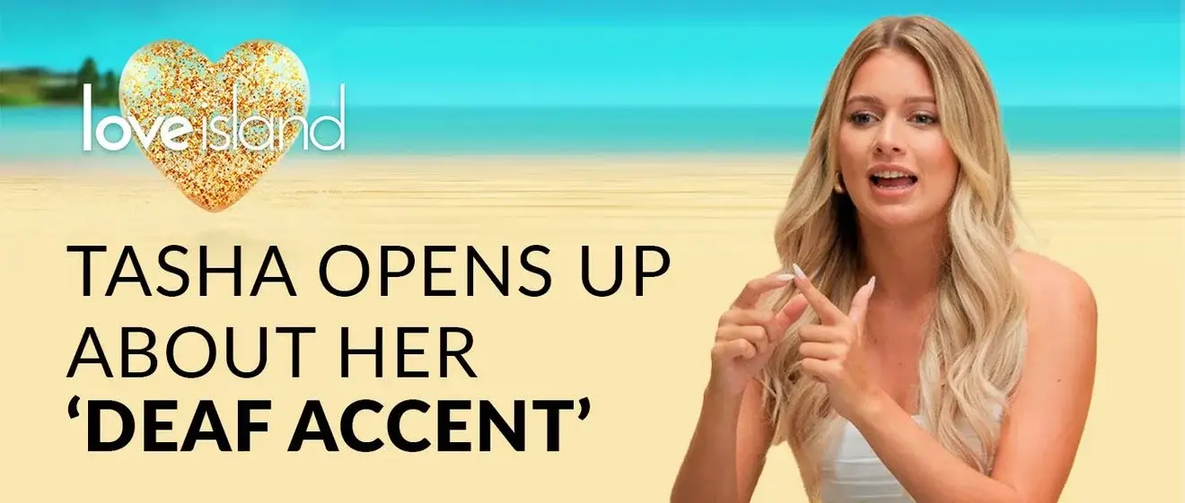 Woman discussing deaf accent