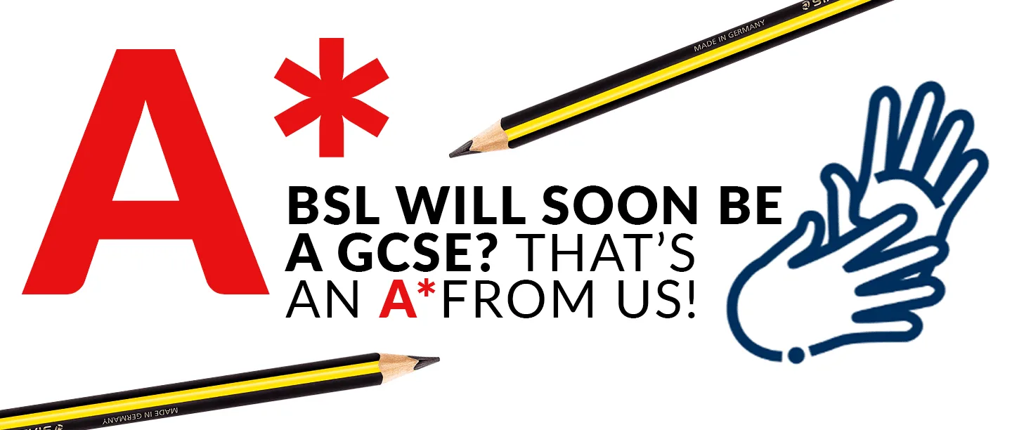 BSL GCSE announcement graphic.