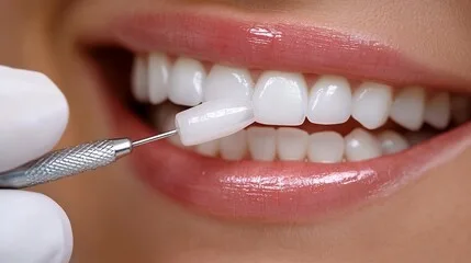 Dental veneer being applied