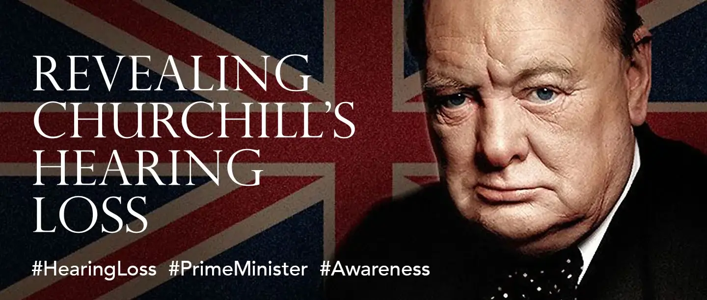 image of Winston Churchill in front of Union Jack flag