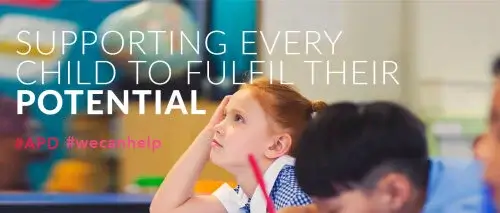 Child in classroom thinking.