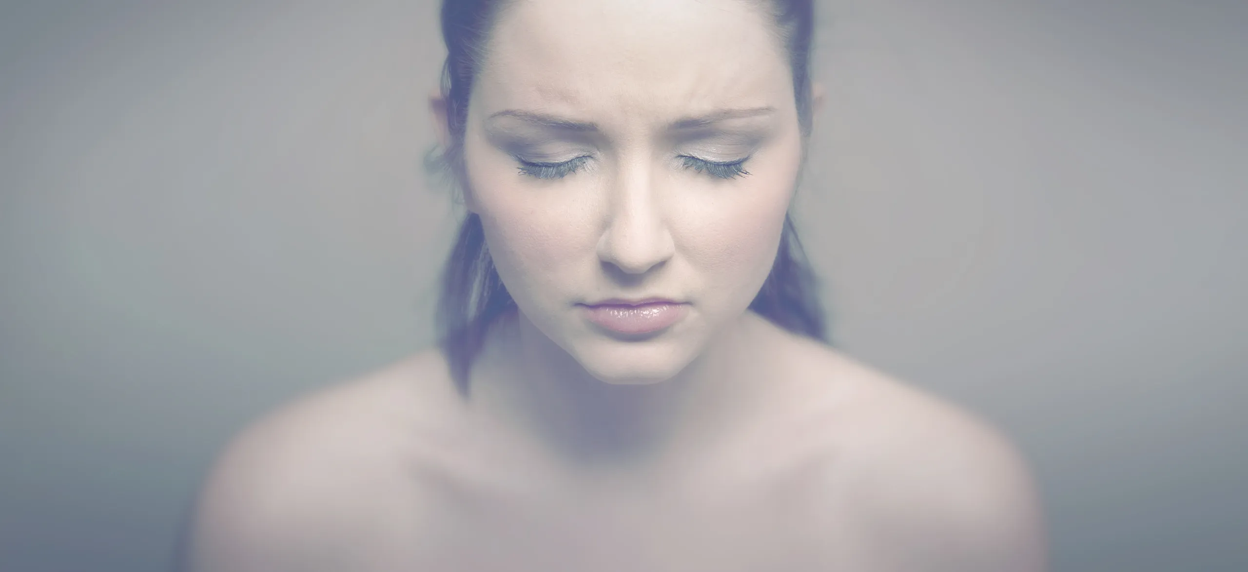 Woman with closed eyes.