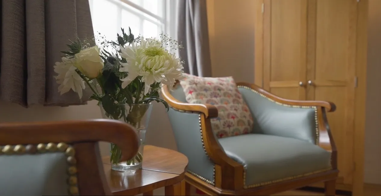 Cozy room with flowers