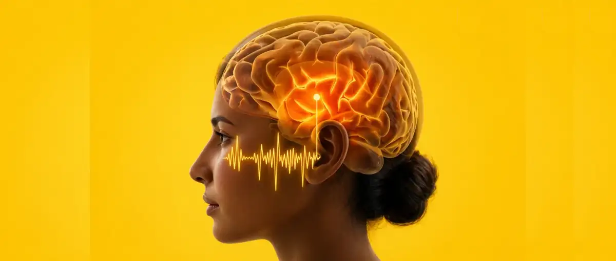 Brainwaves inside a human head.